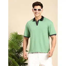 Mast & Harbour Men Relaxed Fit Polo Collar T-shirt-picture-30