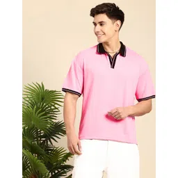 Mast & Harbour Men Relaxed Fit Polo Collar T-shirt-picture-31