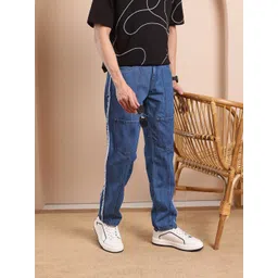 Mast & Harbour Men Relaxed Fit Raw Edge Stretchable Jeans-picture-36