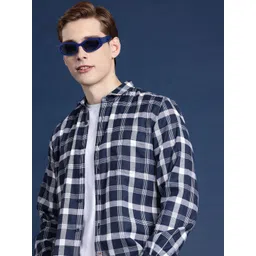 Mast & Harbour Men Slim Fit Checked Casual Shirt-picture-36