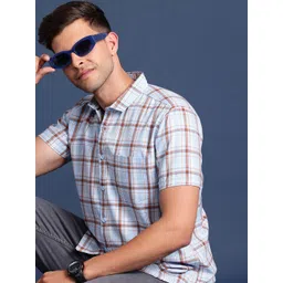 Mast & Harbour Men Slim Fit Checked Casual Shirt-picture-34