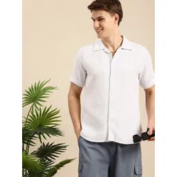 Mast & Harbour Men Slim Fit Cuban Collar Casual Shirt-picture-11