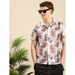 Mast & Harbour Men Slim Fit Printed Lace Casual Shirt-picture-16