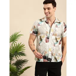 Mast & Harbour Men Slim Fit Printed Lace Casual Shirt-picture-25