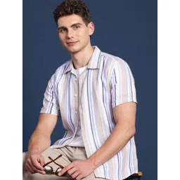 Mast & Harbour Men Slim Fit Striped Casual Shirt-picture-26