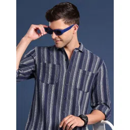 Mast & Harbour Men Slim Fit Striped Casual Shirt-picture-24