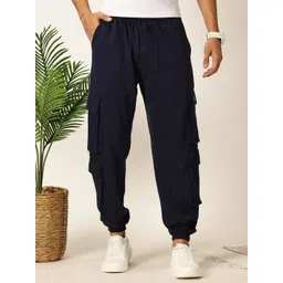 Mast & Harbour Men Smart Easy Wash Cargos Trousers-picture-19