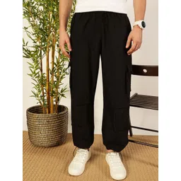 Mast & Harbour Men Smart Loose Fit Joggers Trousers-picture-15
