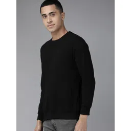 Mast & Harbour Men Solid Cotton Fleece Anti Odour Sweatshirt-picture-41