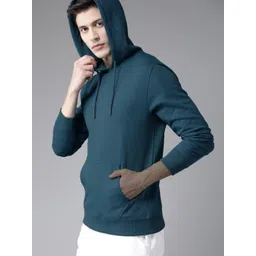 Mast & Harbour Men Solid Cotton Fleece Hooded Sweatshirt-picture-25