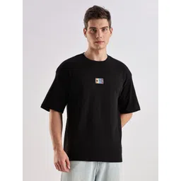 Mast & Harbour Men Solid Round Neck Pure Cotton Relaxed Fit T-shirt-picture-14