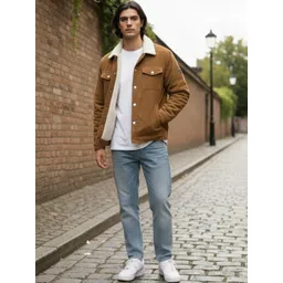 Mast & Harbour Men Spread Collar Cotton Denim Jacket-picture-24