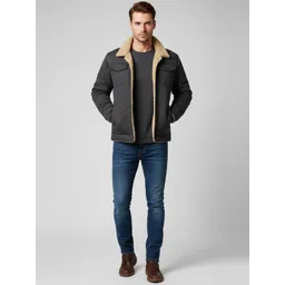 Mast & Harbour Men Spread Collar Solid Open Front Jacket-picture-19
