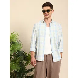 Mast & Harbour Men Standard Checked Pure Cotton Casual Shirt-picture-35