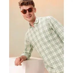 Mast & Harbour Men Standard Checked Pure Cotton Casual Shirt-picture-30