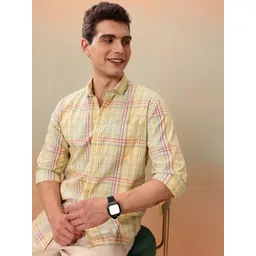 Mast & Harbour Men Standard Checked Pure Cotton Casual Shirt-picture-28