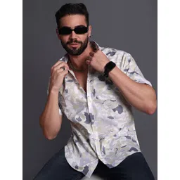 Mast & Harbour Men Standard Fit Abstract Printed Spread Collar Casual Shirt-picture-17