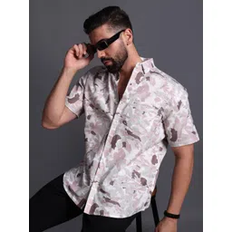 Mast & Harbour Men Standard Fit Abstract Printed Spread Collar Casual Shirt-picture-18