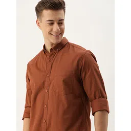 Mast & Harbour Men Standard Opaque Button-Down Collar Pure Cotton Casual Shirt-picture-14
