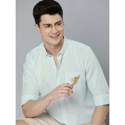 Mast & Harbour Men Standard Semi Sheer Cotton Linen Casual Shirt-picture-12