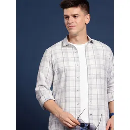 Mast & Harbour Men Standard Windowpane Checked Casual Shirt-picture-38