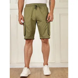 Mast & Harbour Men Straight Fit Cotton Cargo Shorts-picture-20