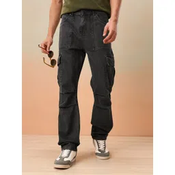 Mast & Harbour Men Straight Fit Mid-Rise Pure Cotton Jeans-picture-10