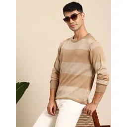 Mast & Harbour Men Striped Acrylic Pullover-picture-22