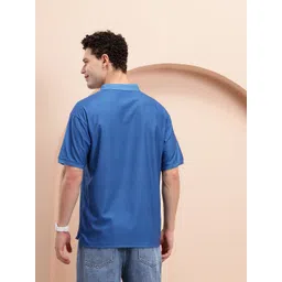 Mast & Harbour Men Striped Polo Collar Relaxed Fit T-shirt image 5