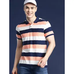 Mast & Harbour Men Striped Polo Collar T-shirt-picture-25