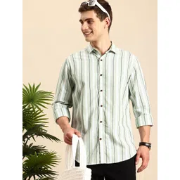 Mast & Harbour Men Striped Pure Cotton Casual Shirt-picture-35