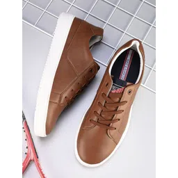 Mast & Harbour Men Tan Brown Round Toe Lightweight Sneakers-picture-21