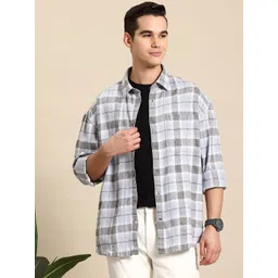 Mast & Harbour Men Tartan Checks Opaque Checked Casual Shirt-picture-21