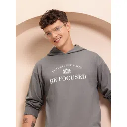 Mast & Harbour Men Typography Printed Hooded Sweatshirt-picture-15