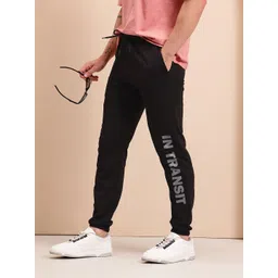 Mast & Harbour Men Typography Printed Mid-Rise Relaxed Fit Joggers-picture-33
