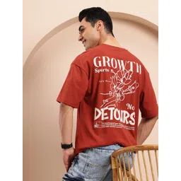 Mast & Harbour Men Typography Printed Relaxed Fit T-shirt-picture-38