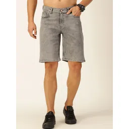 Mast & Harbour Men Washed Slim Fit Denim Shorts-picture-42