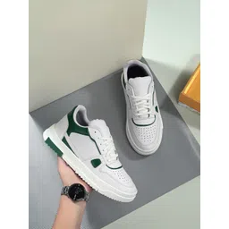Mast & Harbour Men White & Green Perforated Sneakers-picture-28