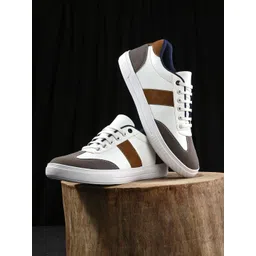 Mast & Harbour Men White & Grey colourblocked Lightweight sneakers-picture-18