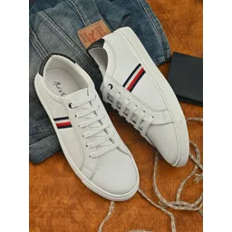 Mast & Harbour Men White Striped Sneakers image 1