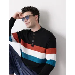 Mast & Harbour Mock Collar Striped Pullover-picture-28