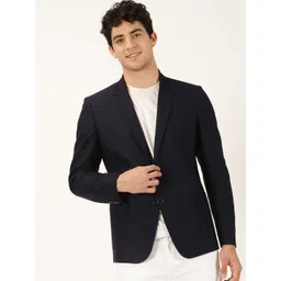 Mast & Harbour Notched Lapel Long Sleeves Slim Fit Single Breasted Blazers-picture-36