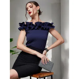 Mast & Harbour Off-Shoulder Georgette Bardot Top-picture-35