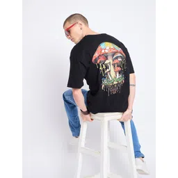 Mast & Harbour Oversized Graphic Printed Drop-Shoulder Sleeves Pure Cotton T-shirt-picture-18