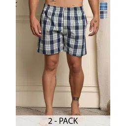 Mast & Harbour Pack Of 2 Checked Super Pure Combed Mercerized Cotton Boxers - BOXCOM6-S-picture-33