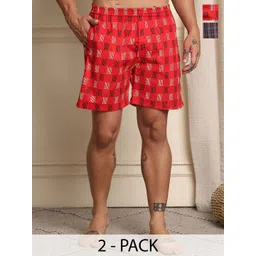 Mast & Harbour Pack Of 2 Printed Super Pure Combed Mercerized Cotton Boxers - BOXCOM32-S-picture-34