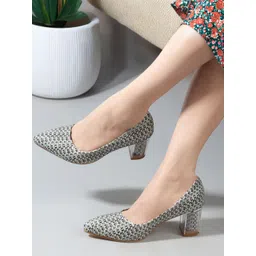 Mast & Harbour Printed Block Heel Pumps-picture-34