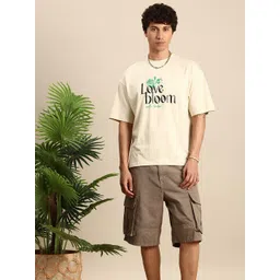 Mast & Harbour Printed Drop-Shoulder Sleeves Pure Cotton T-shirt-picture-13
