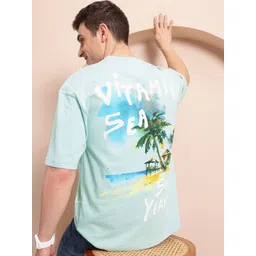 Mast & Harbour Printed Drop-Shoulder Sleeves Relaxed Fit T-shirt-picture-39