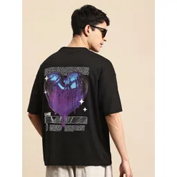 Mast & Harbour Printed Drop-Shoulder Sleeves Relaxed T-shirt-picture-31